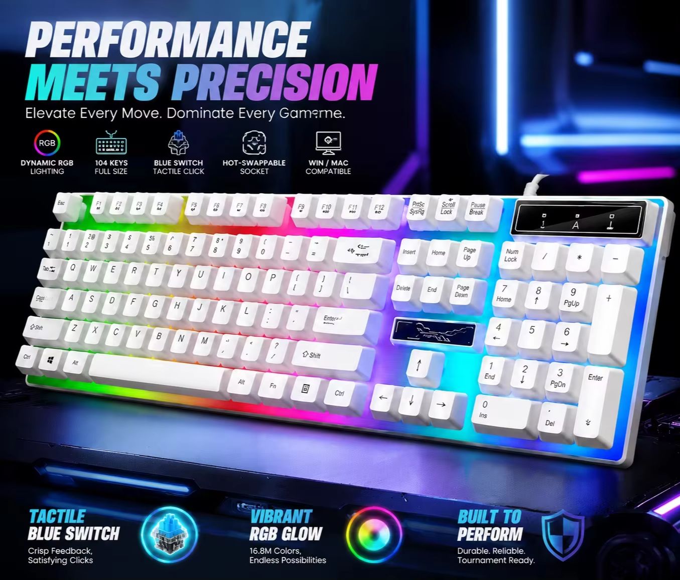 Podświetlana RGB 104-klawiszow – Pc Gaming Fullset recenzja i cena